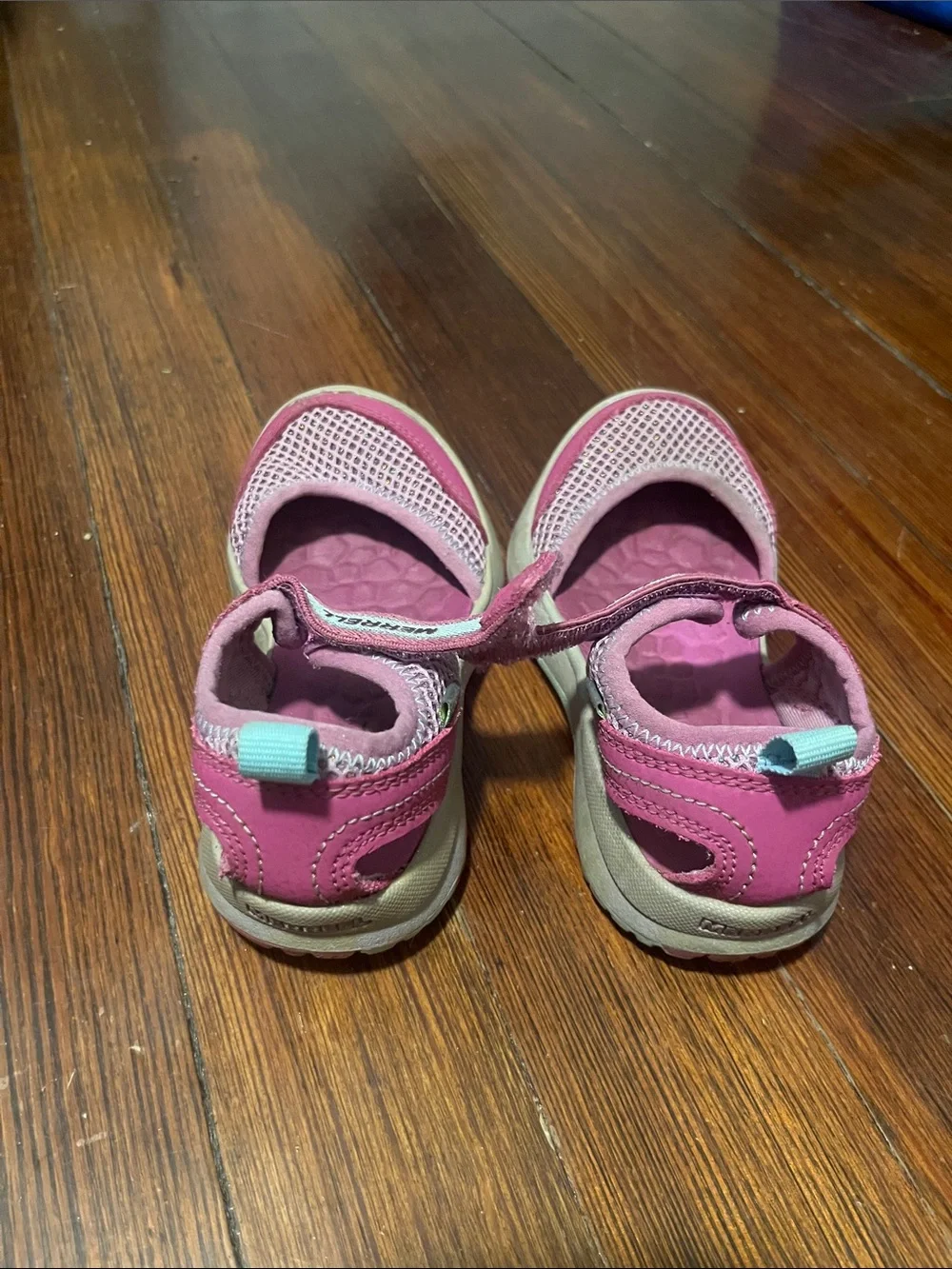 Merrell Kids Pink Mary-Jane Sport Sandals with Cream Soles